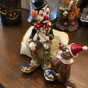Ron Lee Clown Figurines on Marble Base form 1983 /vintage clown statue.4LB heavy
